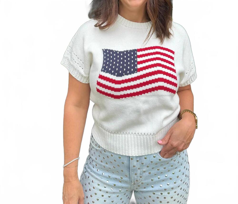 NEW PINCH stars and stripes sweater top in multi
